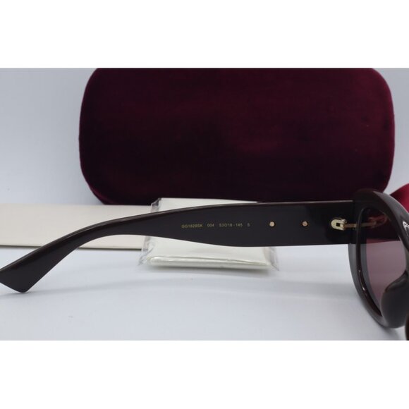 Gucci GG 1829SK 004 Cat Eye Brown Sunglasses Maui Rose Lenses 53mm